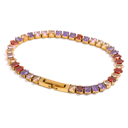 CZ Tennis Necklace Bracelet Set