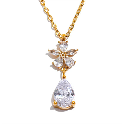 Cubic Zirconia Flower Necklace