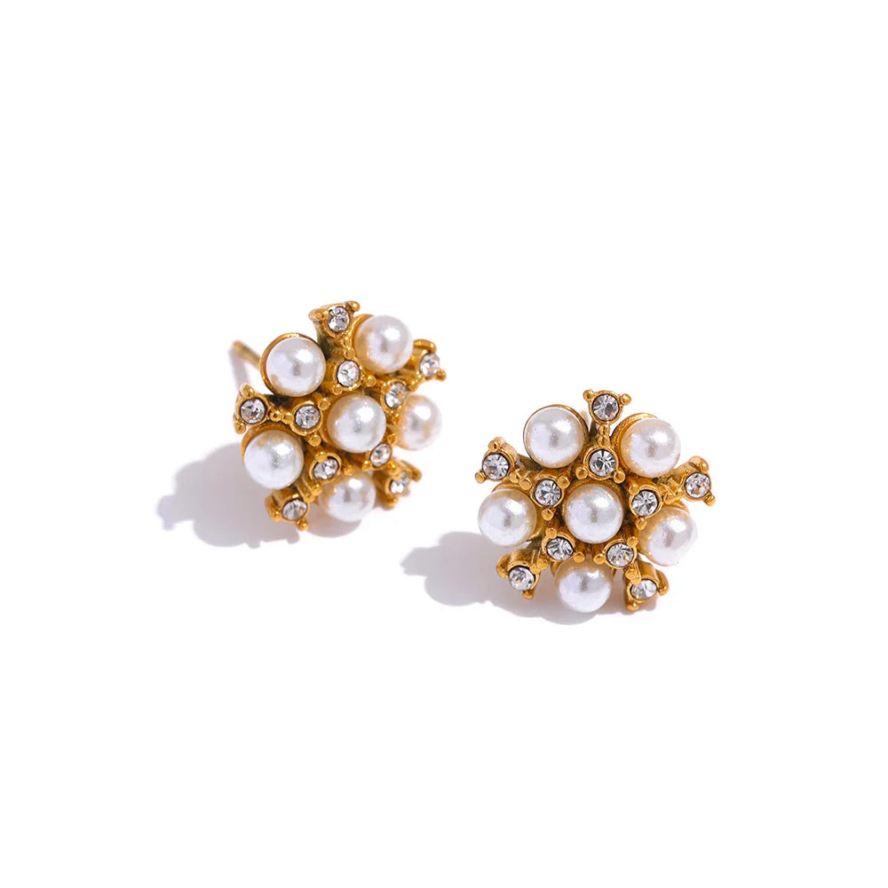 Rhinestone Crystal Enamel Flower Pendant