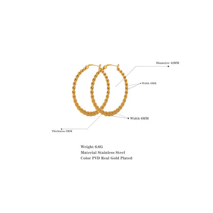 Big Golden Twist Hoop Earrings