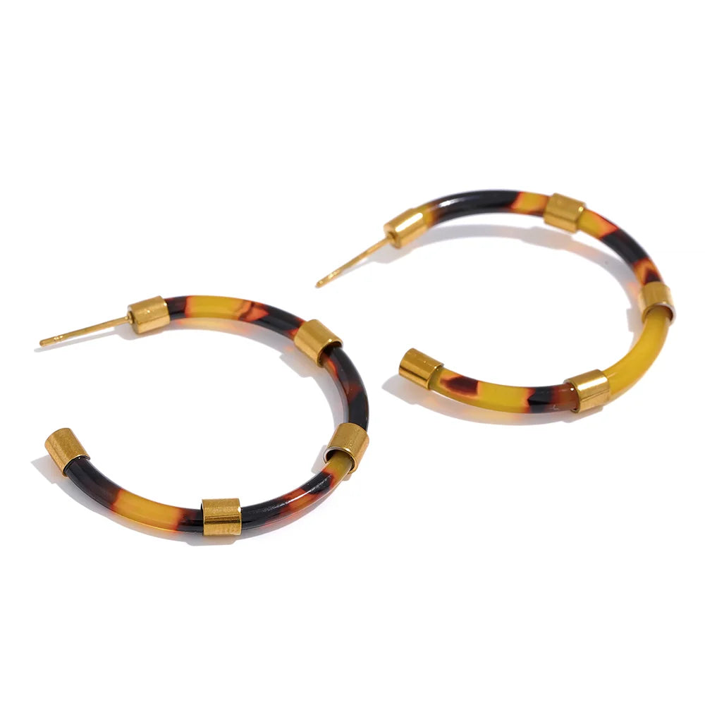 Resin Geometric Hoop Earrings