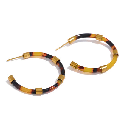 Resin Geometric Hoop Earrings