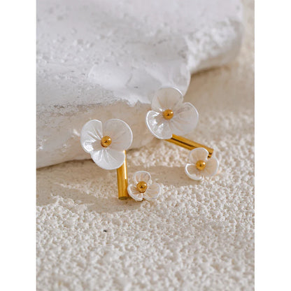 White Flower Earrings