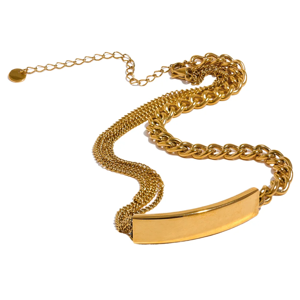 Square Pendant Necklace Bracelet Set
