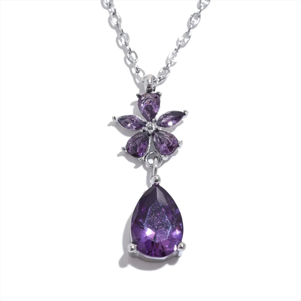 Cubic Zirconia Flower Necklace