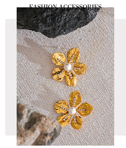 Gold Flower Earrings