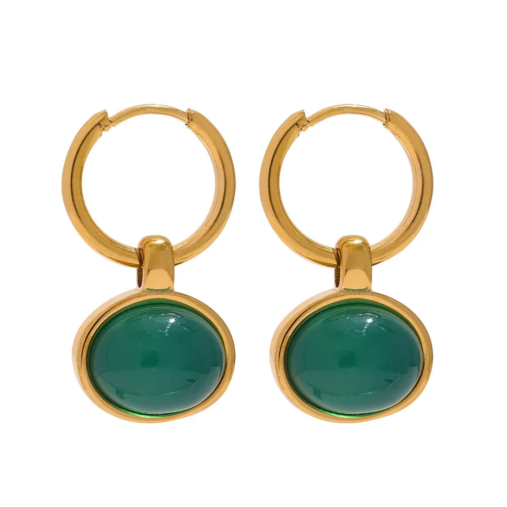 Stone drop earrings