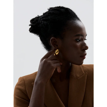 Irregular Round Stud Earrings