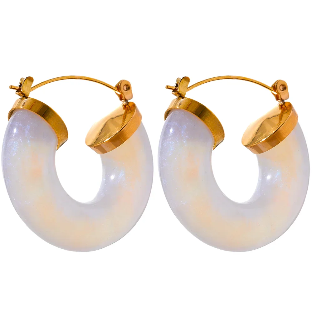 Colorful Resin Y2K Hoop Earrings