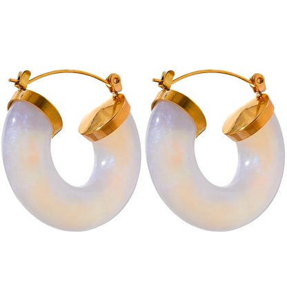 Colorful Resin Y2K Hoop Earrings