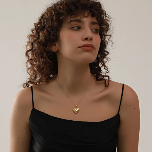 Gold Heart Locket Necklace