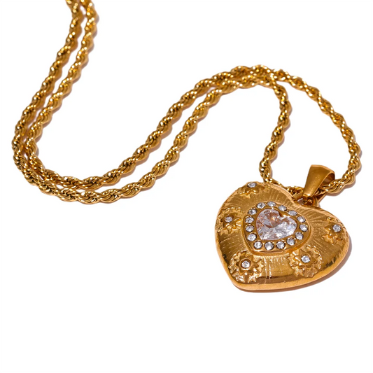 Heart Love CZ Pendant Necklace