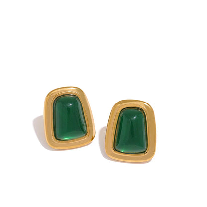Opal Crystal Square Studs