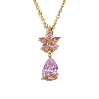 Cubic Zirconia Flower Necklace