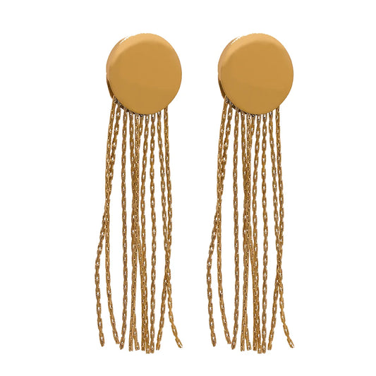 Golden Tassel Dangle Earrings