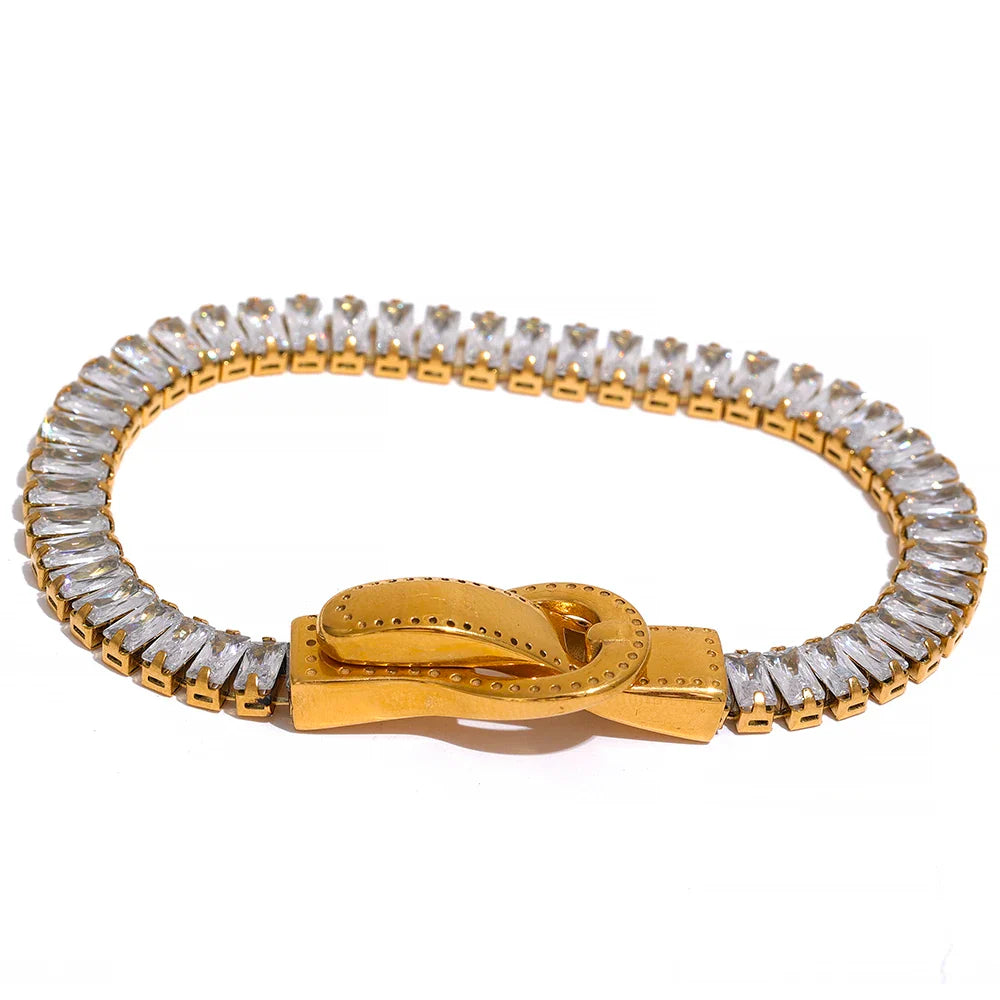 CZ Belt Buckle Bracelet