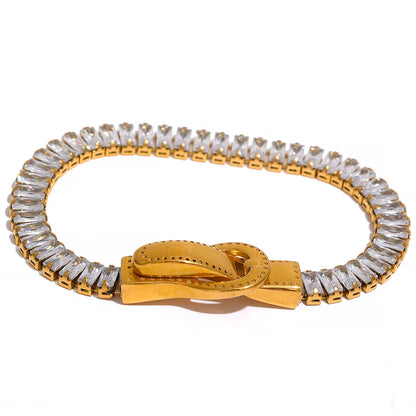 CZ Belt Buckle Bracelet