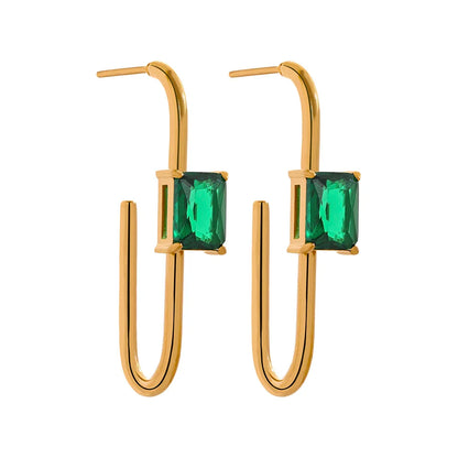 Shiny Zircon Drop Earrings