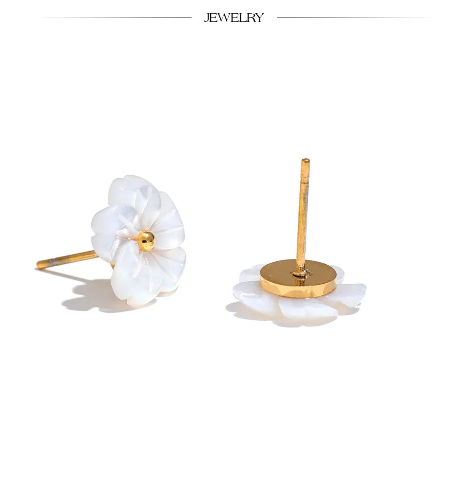 Flower Earrings White