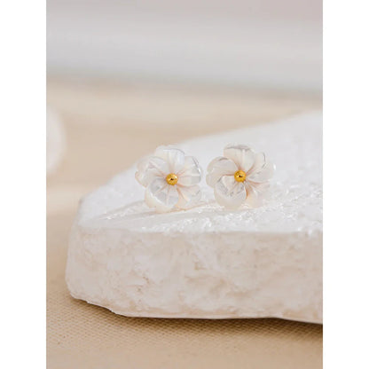 Flower Earrings White