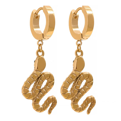 Gold snake earrings