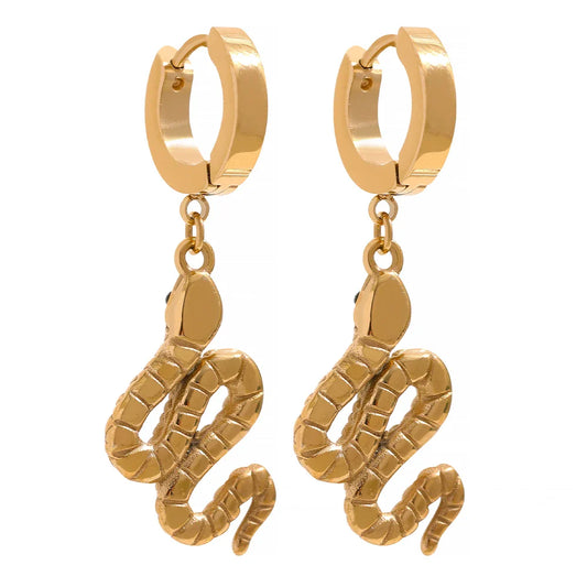 Gold snake earrings