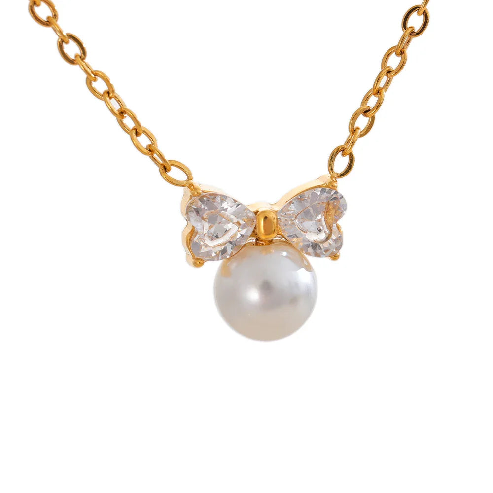 Bling Bow Knot Collar Necklace