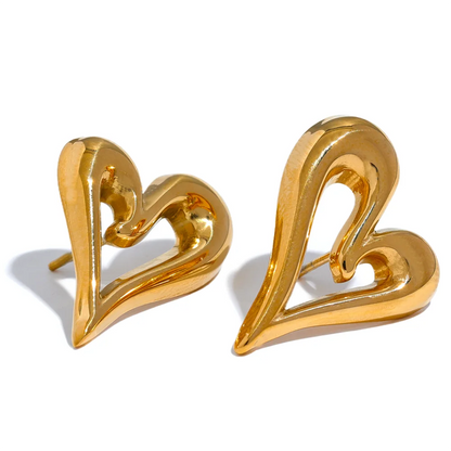 Heart Love Hollow Stud Earrings