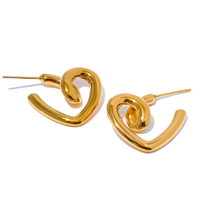 Minimalist Heart Huggie Earrings