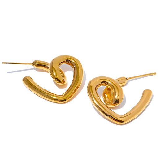 Minimalist Heart Huggie Earrings