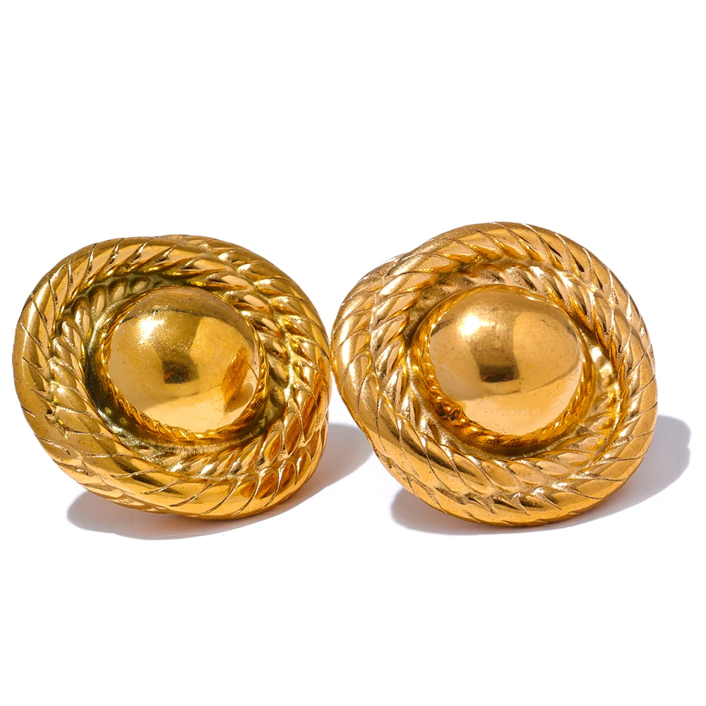Round Stud Earrings