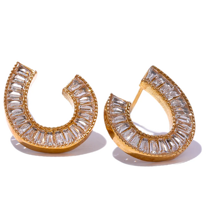 Shiny Geometric Stud Earrings