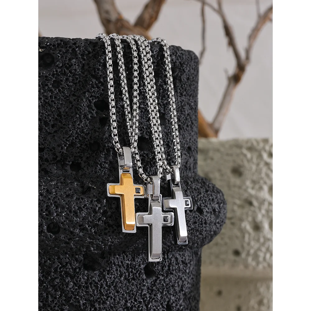 Cross Necklace Silver and Gold