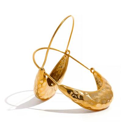Gold Drop Hoop Earrings