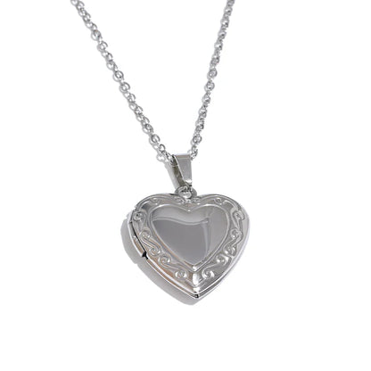 Gold Heart Locket Necklace