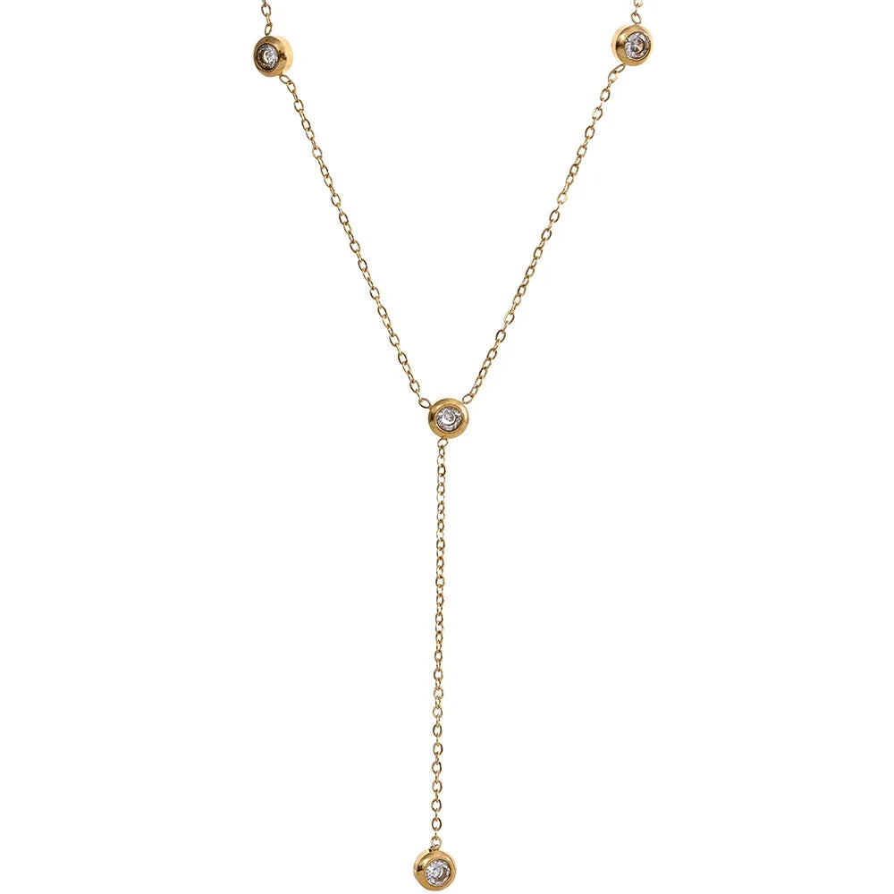 Thin Cubic Zirconia Chain Necklace