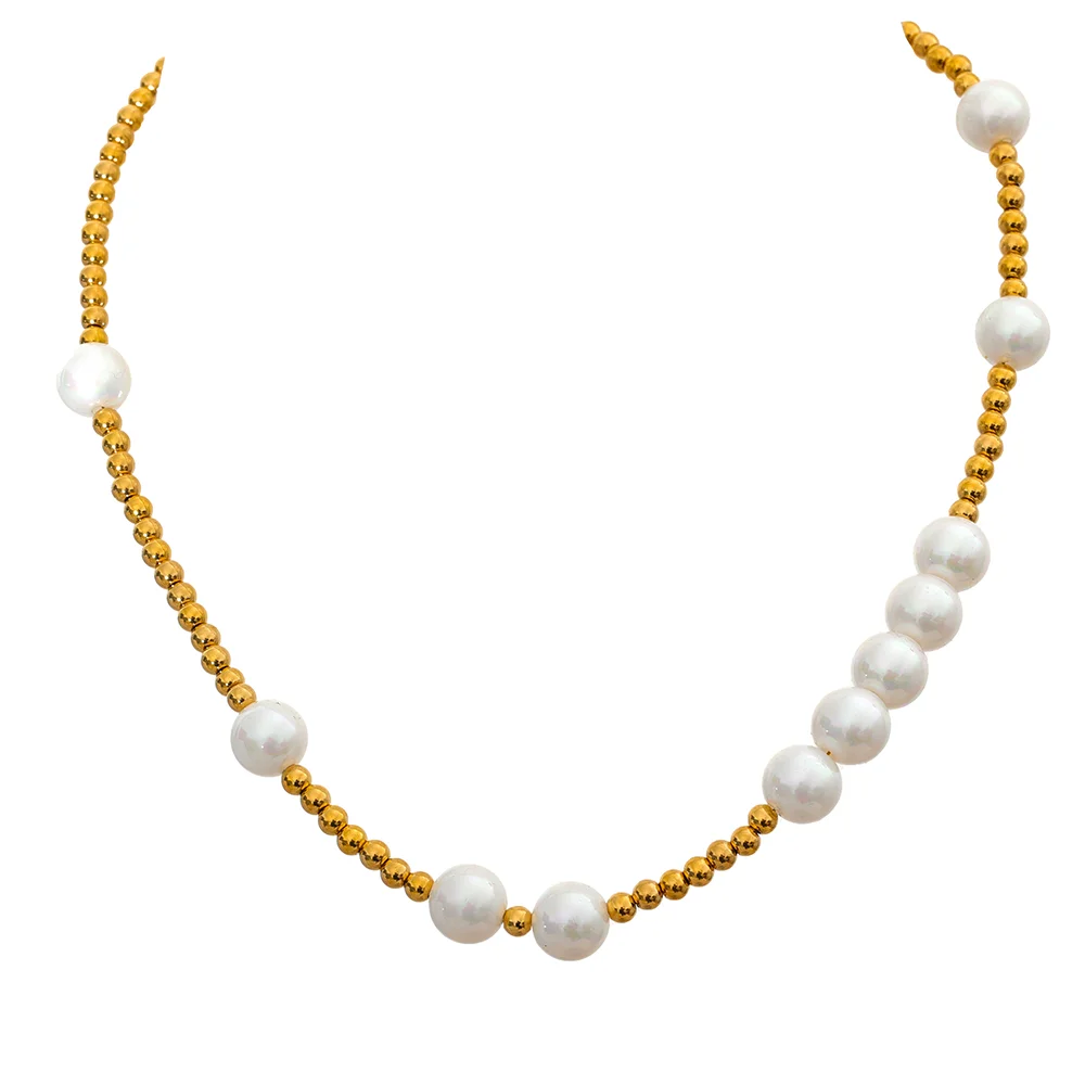 Gold-Plated Pearl Necklace
