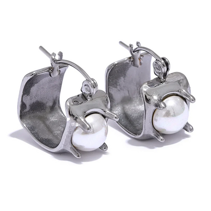 Vintage Pearl Hoops