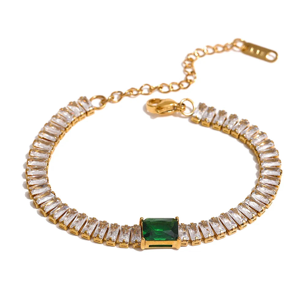 Cubic Zirconia Necklace & Bracelet Set