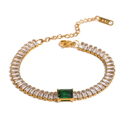 Cubic Zirconia Necklace & Bracelet Set