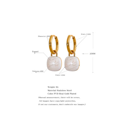 Candy Color Enamel Drop Earrings