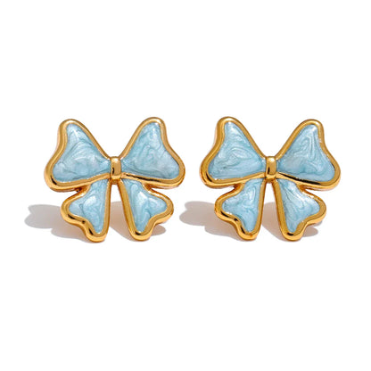 Enamel Bow Knot Studs