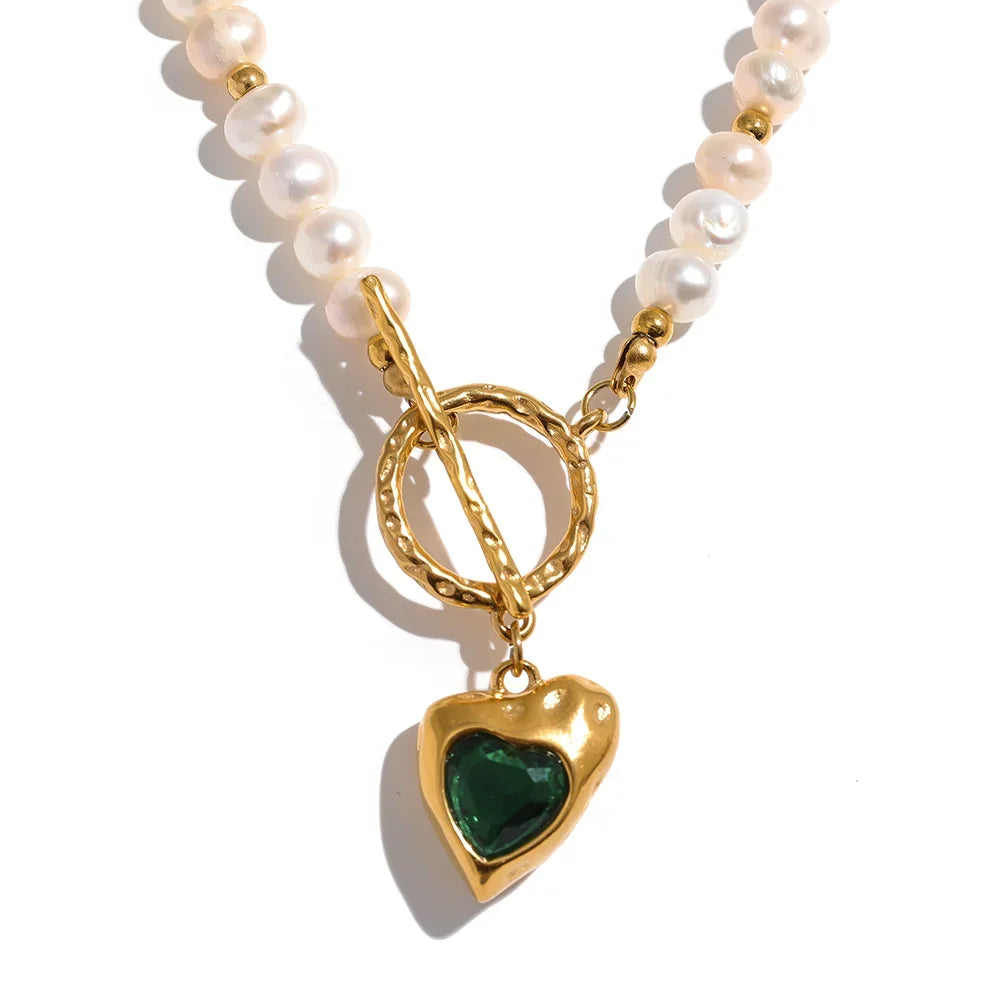 Pearl Heart Pendant Necklace