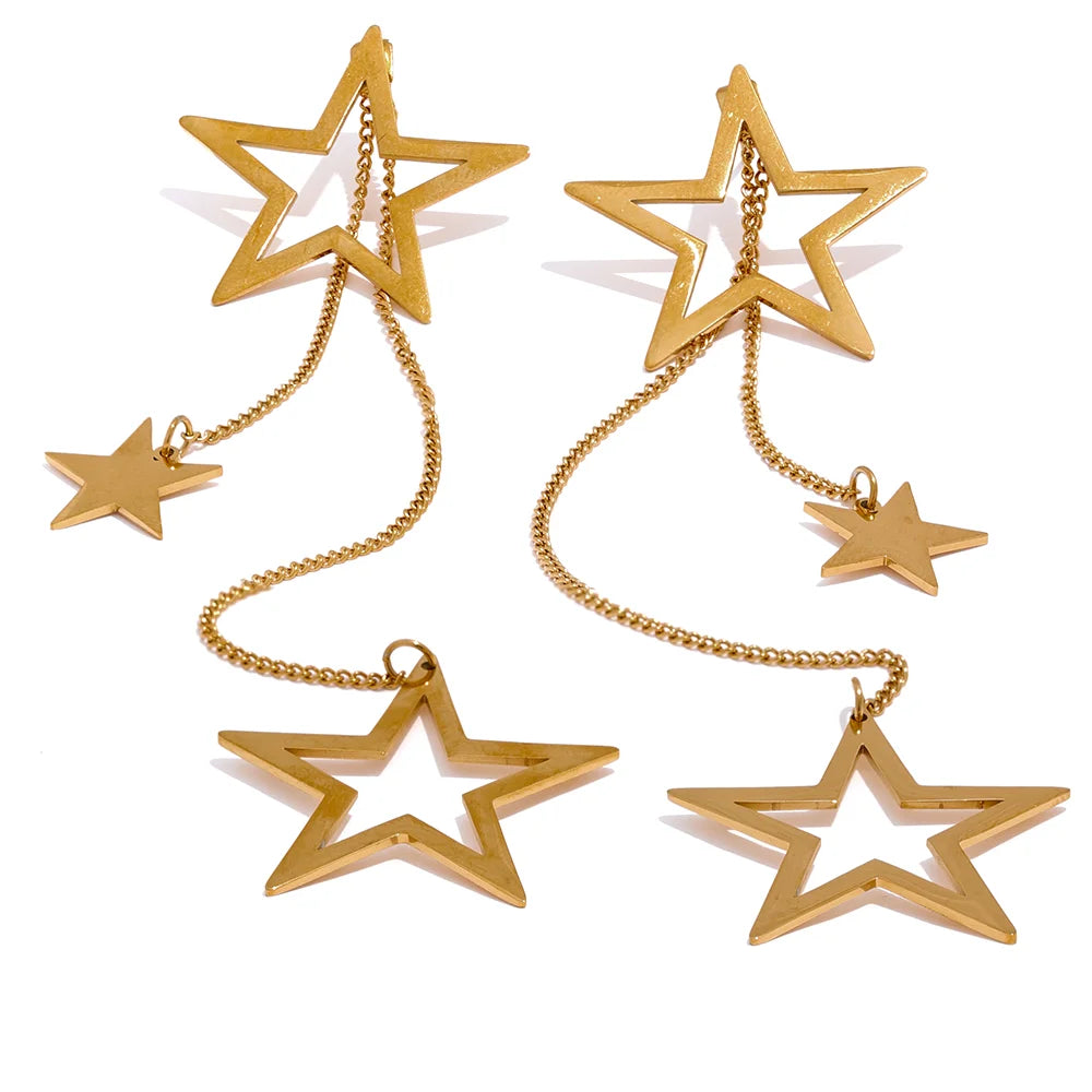 Dangle star earrings