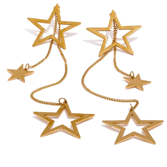 Dangle star earrings