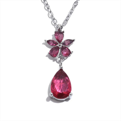 Cubic Zirconia Flower Necklace