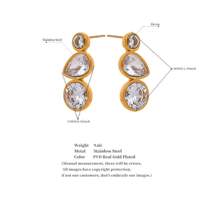 Shiny Zirconia Studded Earrings