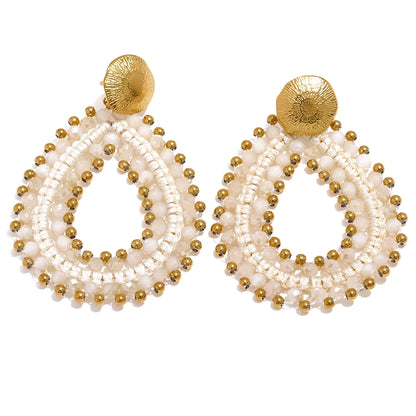 Handmade Beaded  Hoop Earrings