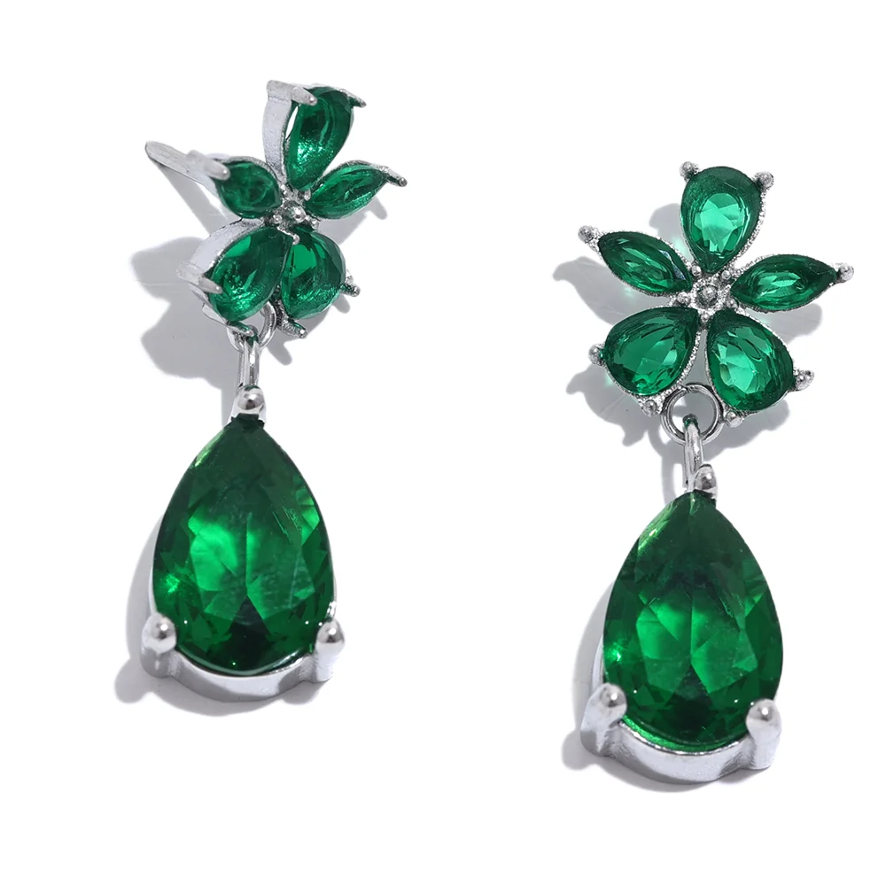 Colorful Zircon Flower Earrings
