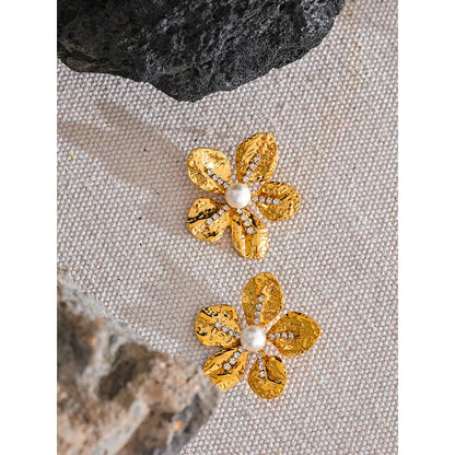 Gold Flower Earrings